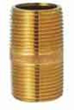 3/8 NPT X Close Red Brass Pipe Nipple (409944)