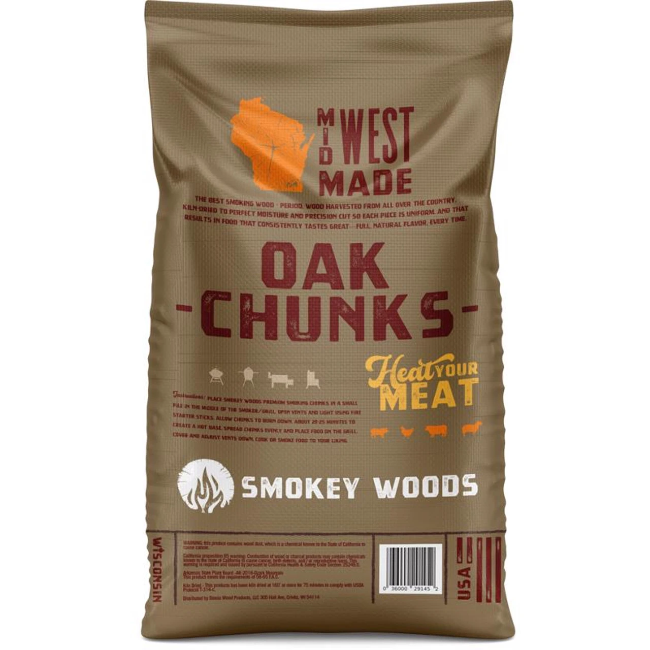 Smokey Woods All Natural Oak Wood Smoking Chunks 350 Cu In 2 Smokey Woods All Natural Oak Wood Smoking Chunks 350 Cu In - Image 2