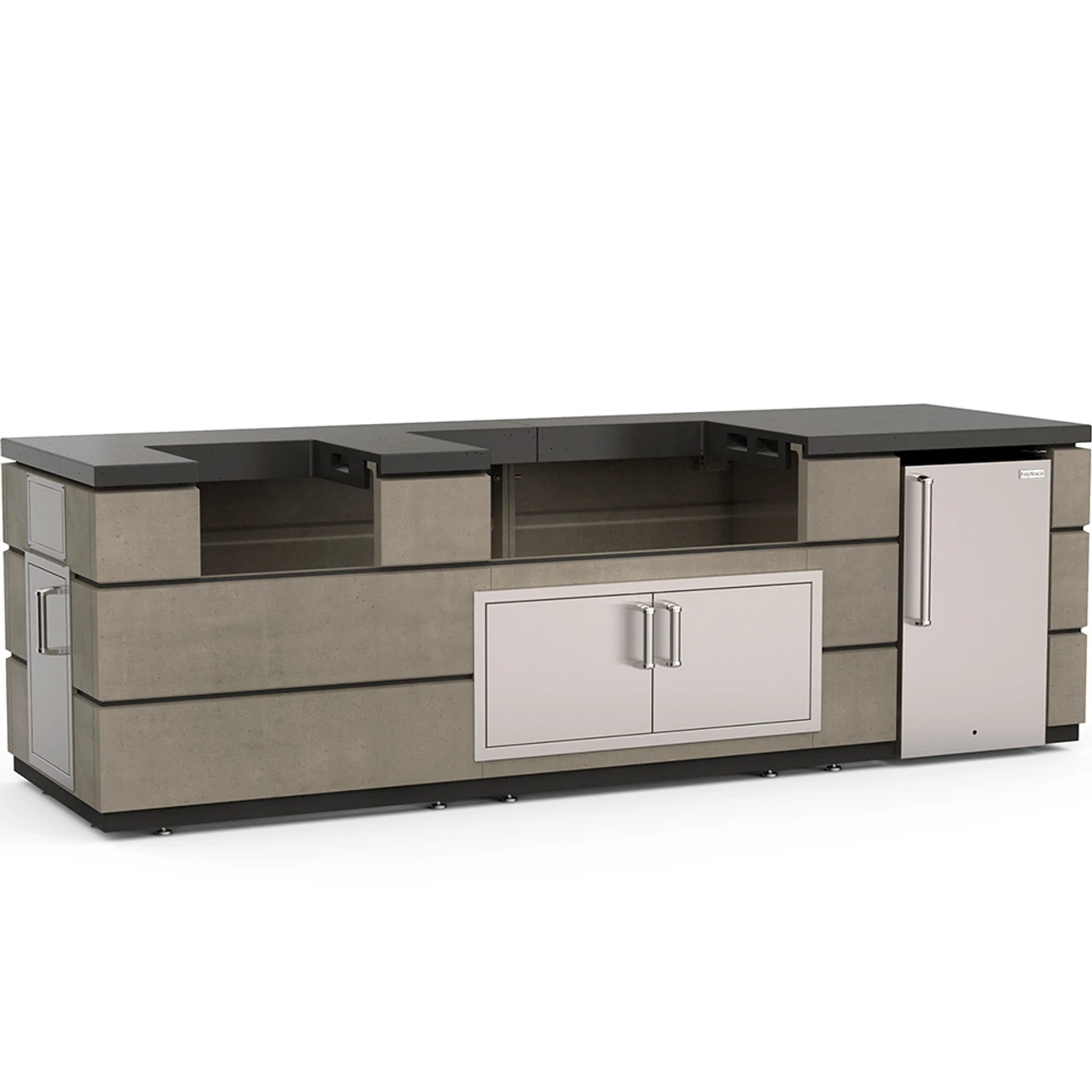 Fire Magic IP79-SMR-115BA Outdoor Kitchen BBQ Island With Doors, Refrigerator And Timer Box 1 Fire Magic IP79-SMR-115BA Outdoor Kitchen BBQ Island With Doors, Refrigerator And Timer Box
