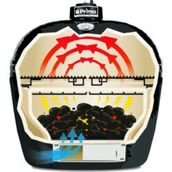 Primo PGCXLHJ Jack Daniels Edition Oval XL 400 Ceramic Kamado Grill -Weber Shop Primo All In One XL 400 Oval Charcoal Ceramic Kamado Grill with Wheeled Stand and Side Shelves 7800 Indirect Cooking500 04907.1735322723