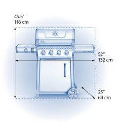 Napoleon F425DSBPGT-ECP Freestyle 425 SB With Range Side Burner -Weber Shop WebGallery Dimensional F425SB dual 87395.1755803772