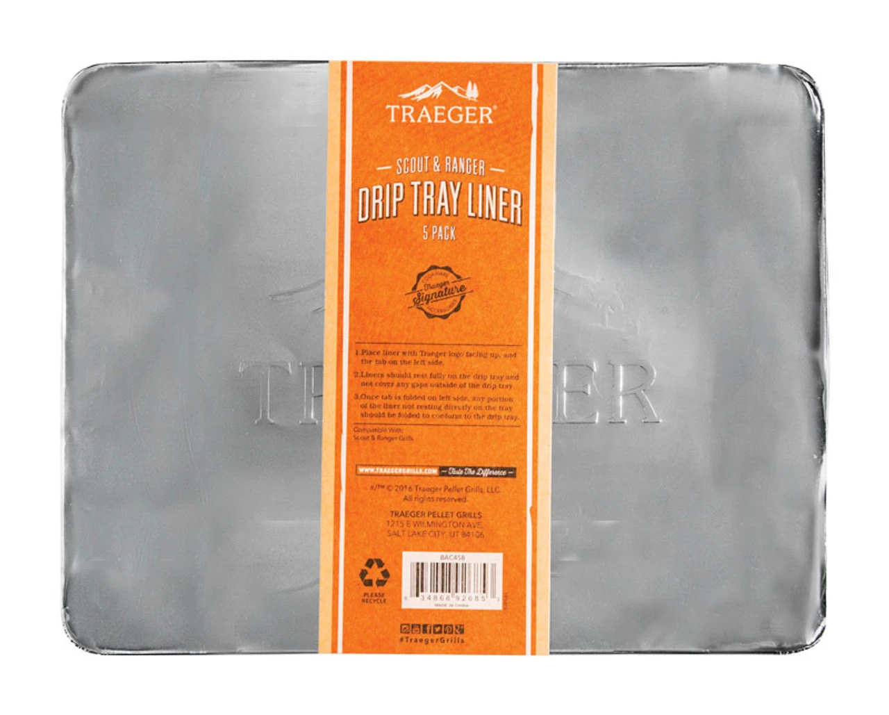 Traeger BAC458 Aluminum Drip Tray Liner For Ranger, Scout, PTG 1 Traeger BAC458 Aluminum Drip Tray Liner For Ranger, Scout, PTG